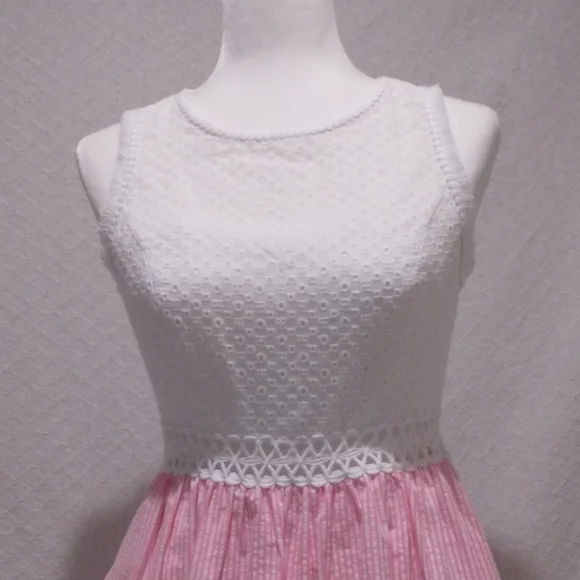 Lilly Pulitzer Alivia Havana Pink Yarn Dye Seersucker Dress with Pockets - Picture 10 of 12